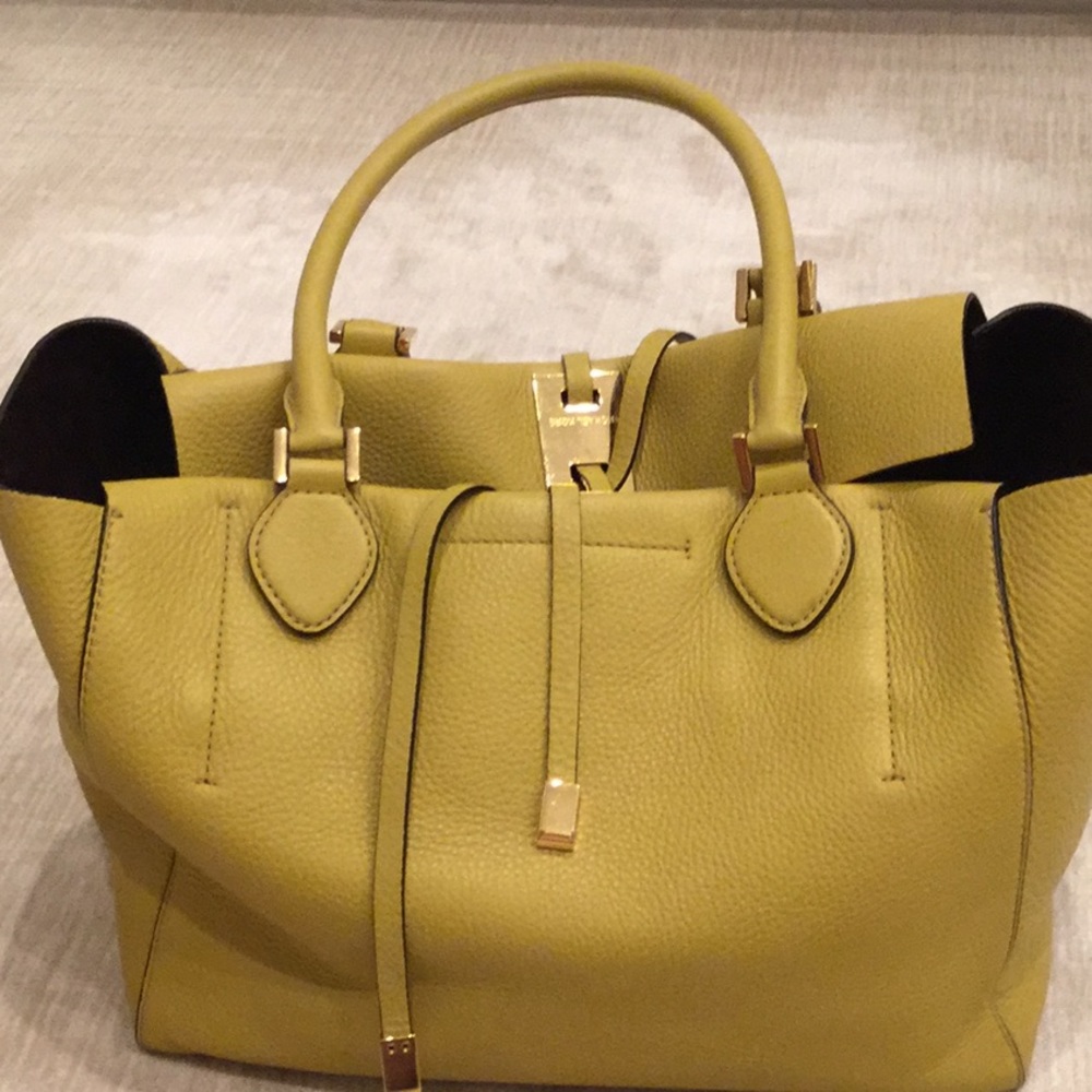 Michael Kors yellow leather tote